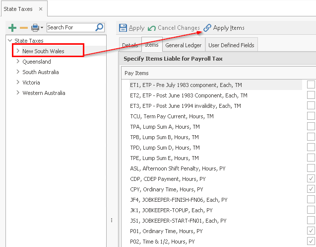 Copying State Payroll Tax definitions