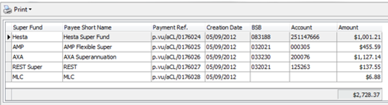 ClickSuper Document Status report