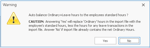 Auto Balance Import Prompt