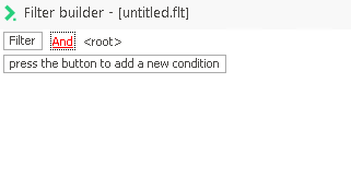This is the Filter builder window, showing no filter.