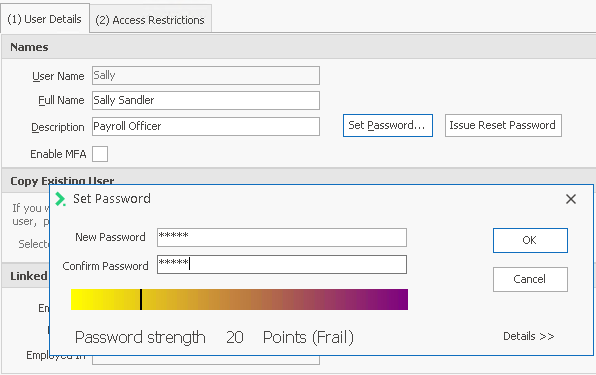Set Password screen