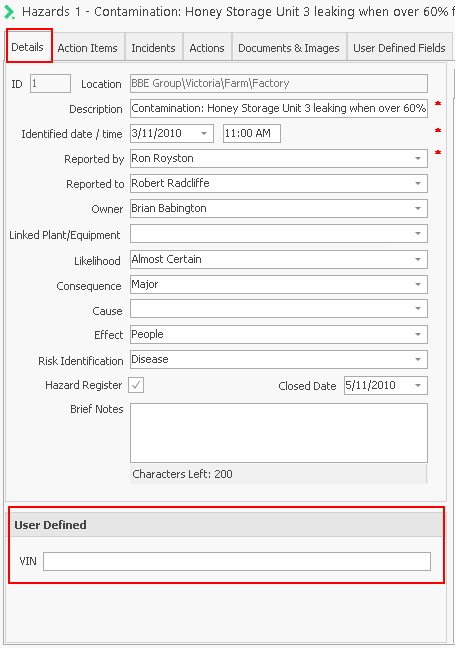 The new UDF appears in the Details window
